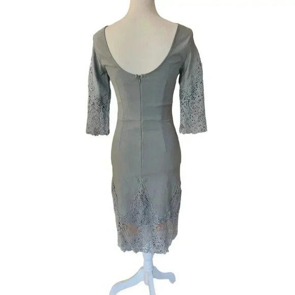 Lulus dress baby blue fitted with crocheted lace detail size large - Picture 8 of 10